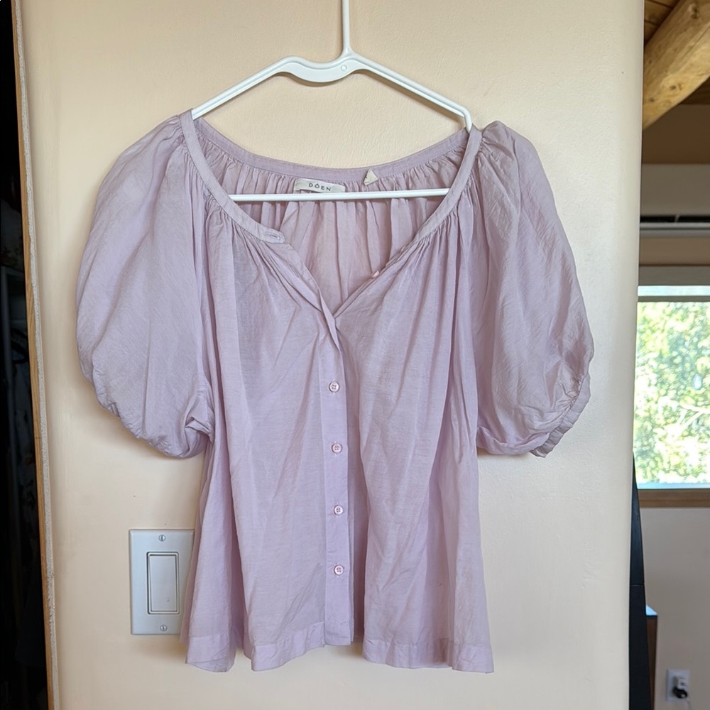 Doen XS June top: Light Purple/pink Puff Sleeve Top